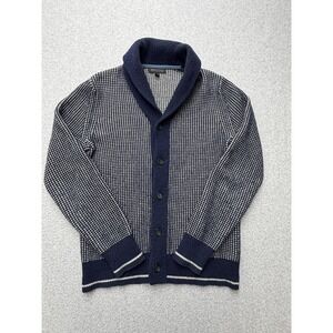 Banana Republic Sweater Mens Medium Blue Merino Wool Shawl Collar Cardigan Knit